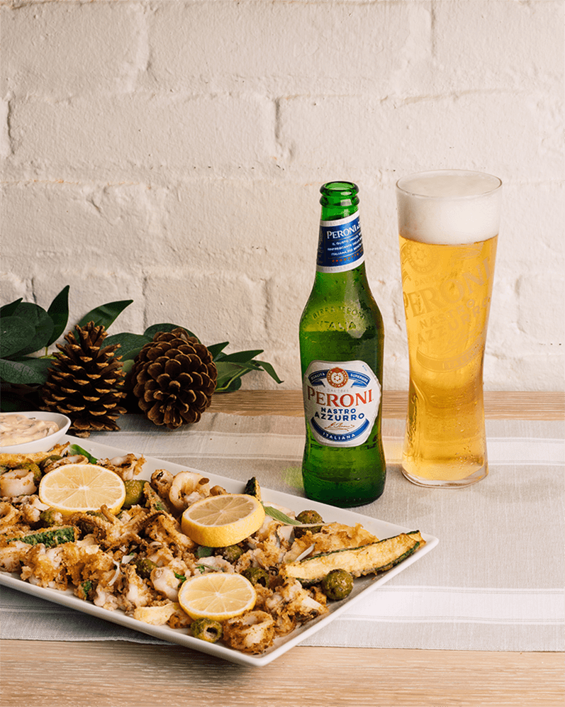 Peroni-Battered fritto misto
